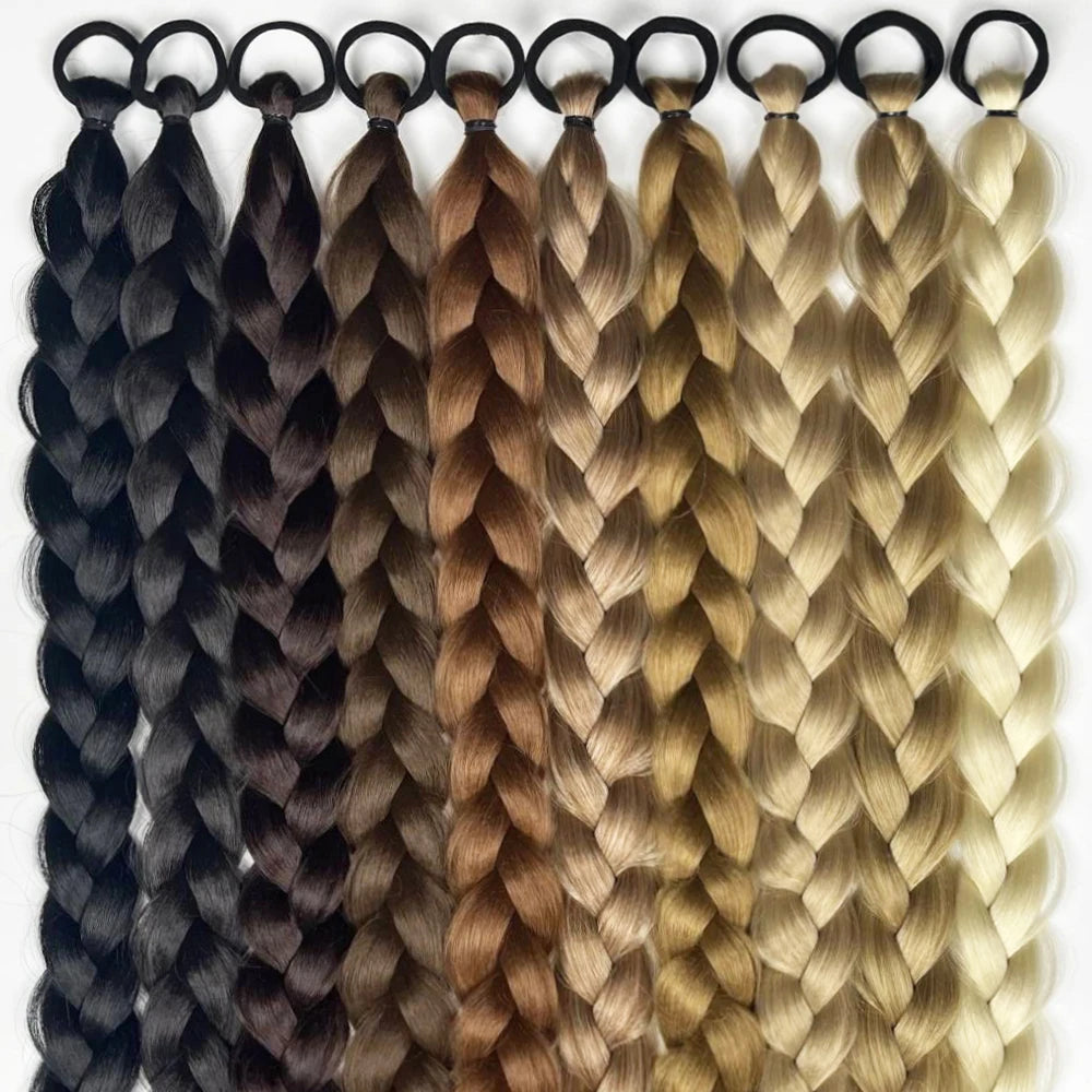 Women's Clip In Ponytail Extensions 24 Inch Synthetic Twist Braid 5