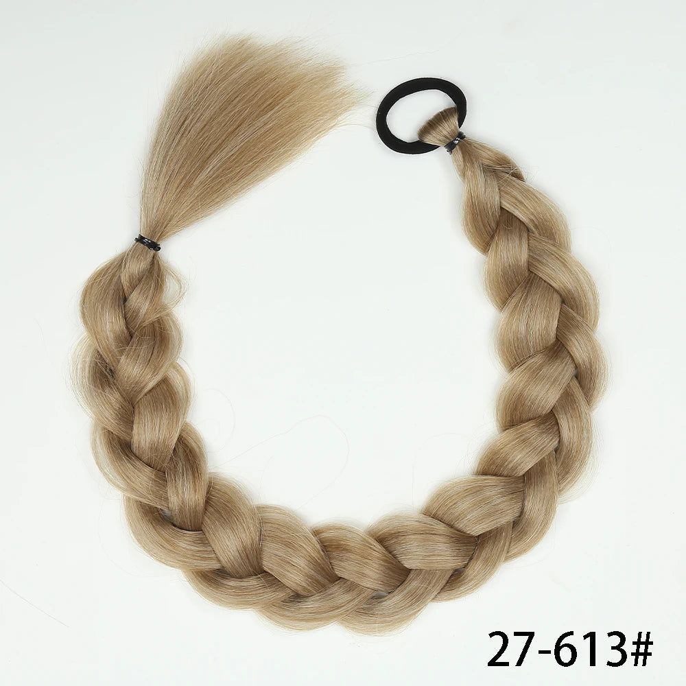 Women's Clip In Ponytail Extensions 24 Inch Synthetic Twist Braid 6
