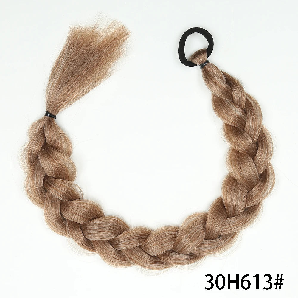 Women's Clip In Ponytail Extensions 24 Inch Synthetic Twist Braid 9