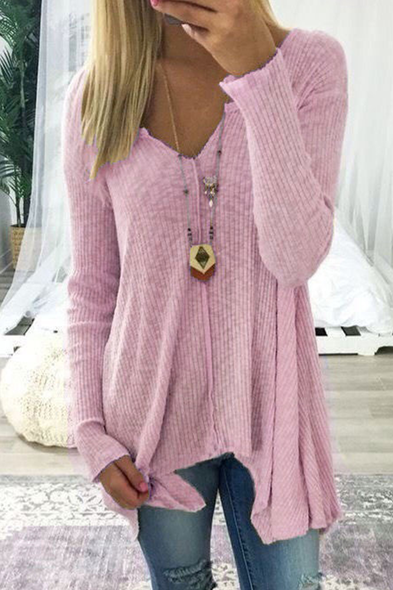 Women's Cozy V-Neck Long Sleeve Sweater in Soft Knit – Perfect for Fall and Winter Casual Wear 4