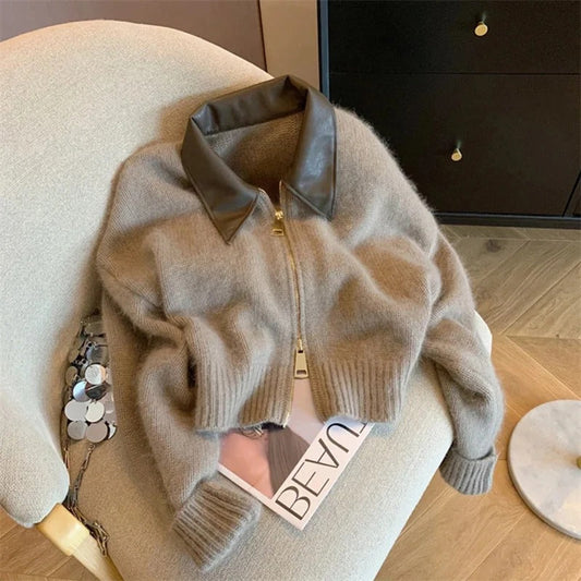 Women's Cozy Zippered Long Sleeve Winter Cardigan Sweater 0