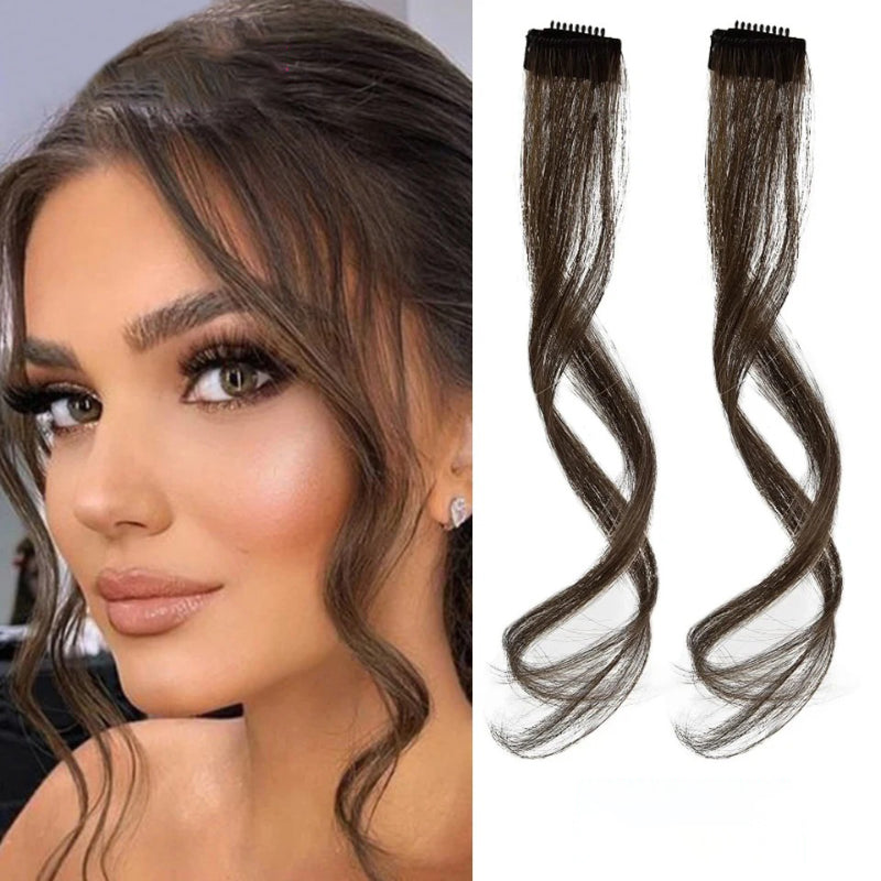 Women's Curly Clip-In Fringe Bangs Hair Extension Brown Synthetic 6