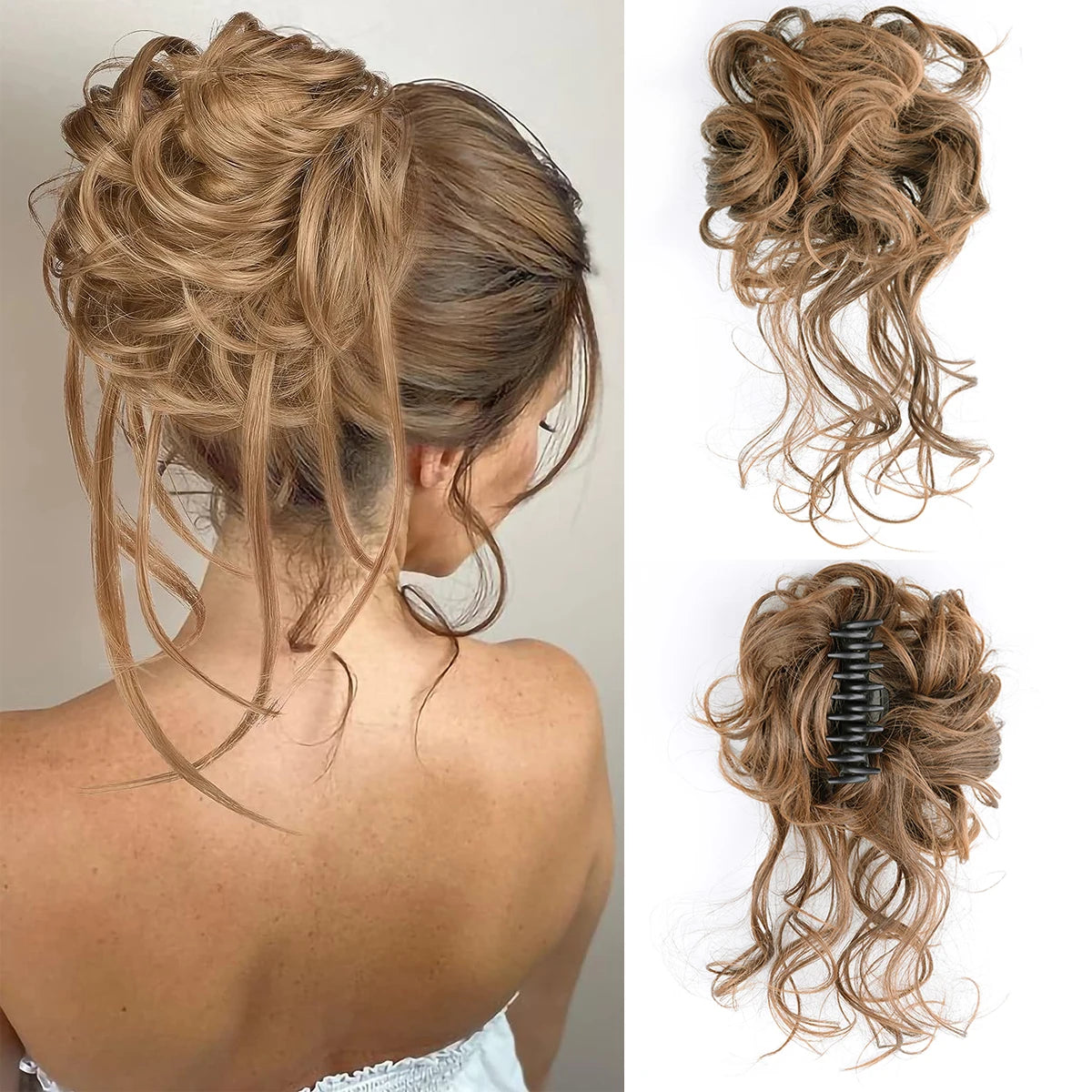 Women's Curly Hair Extensions 10 inches Synthetic Clip In Natural Look 0