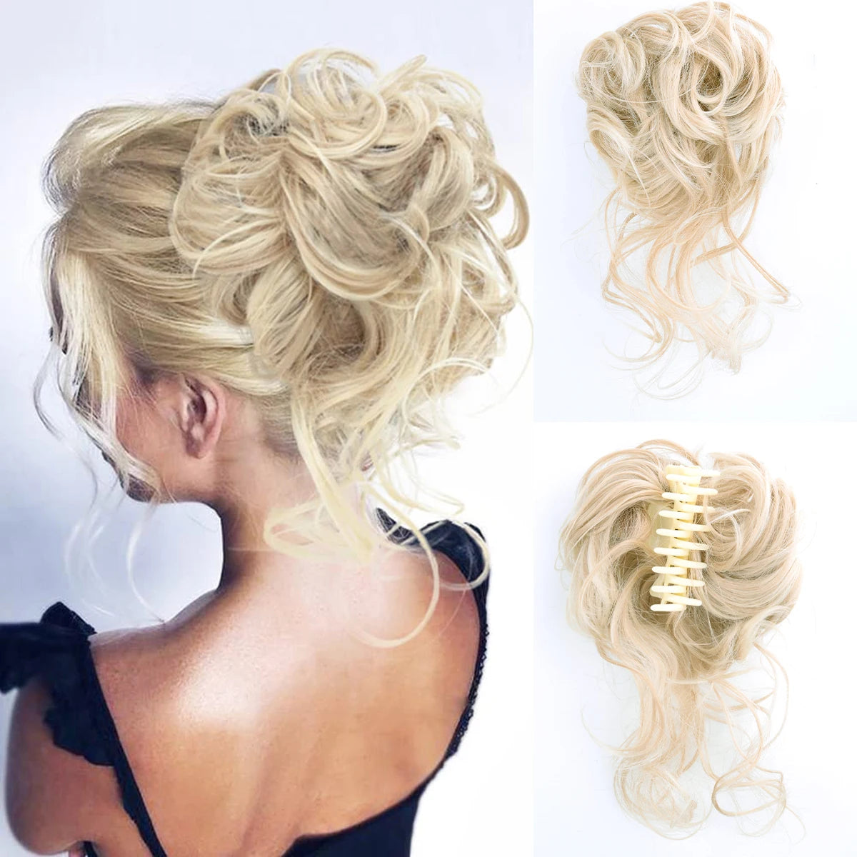 Women's Curly Hair Extensions 10 inches Synthetic Clip In Natural Look 14