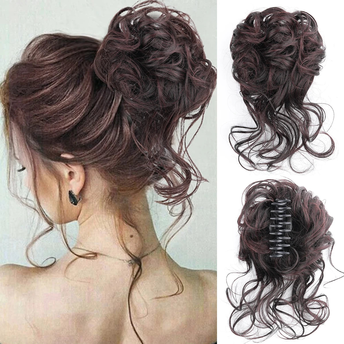 Women's Curly Hair Extensions 10 inches Synthetic Clip In Natural Look 16