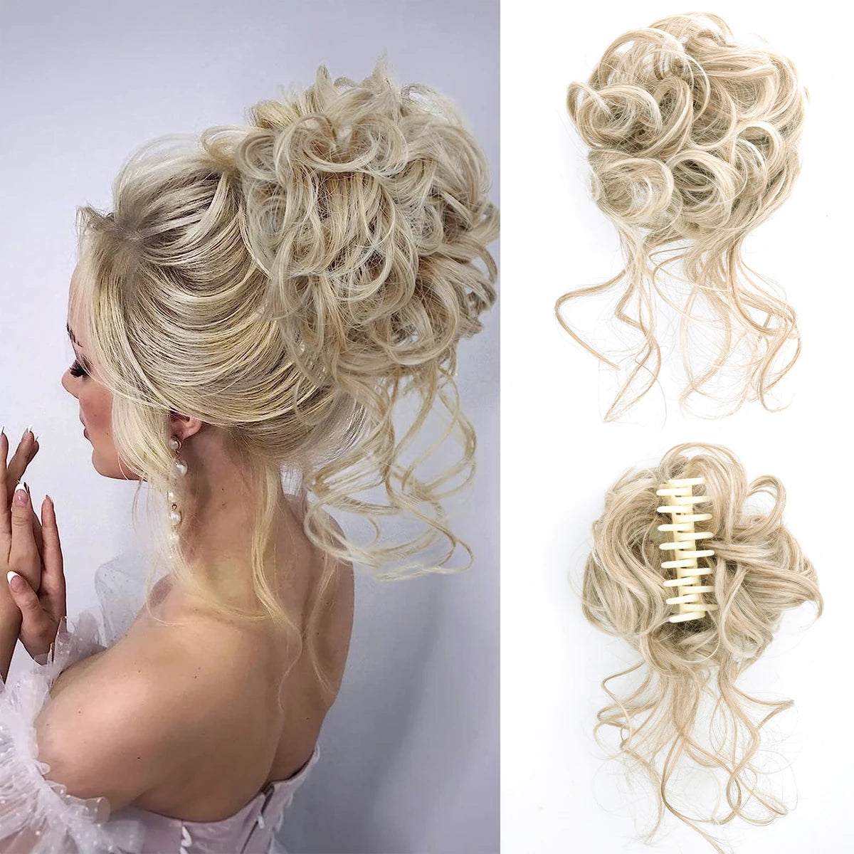 Women's Curly Hair Extensions 10 inches Synthetic Clip In Natural Look 22