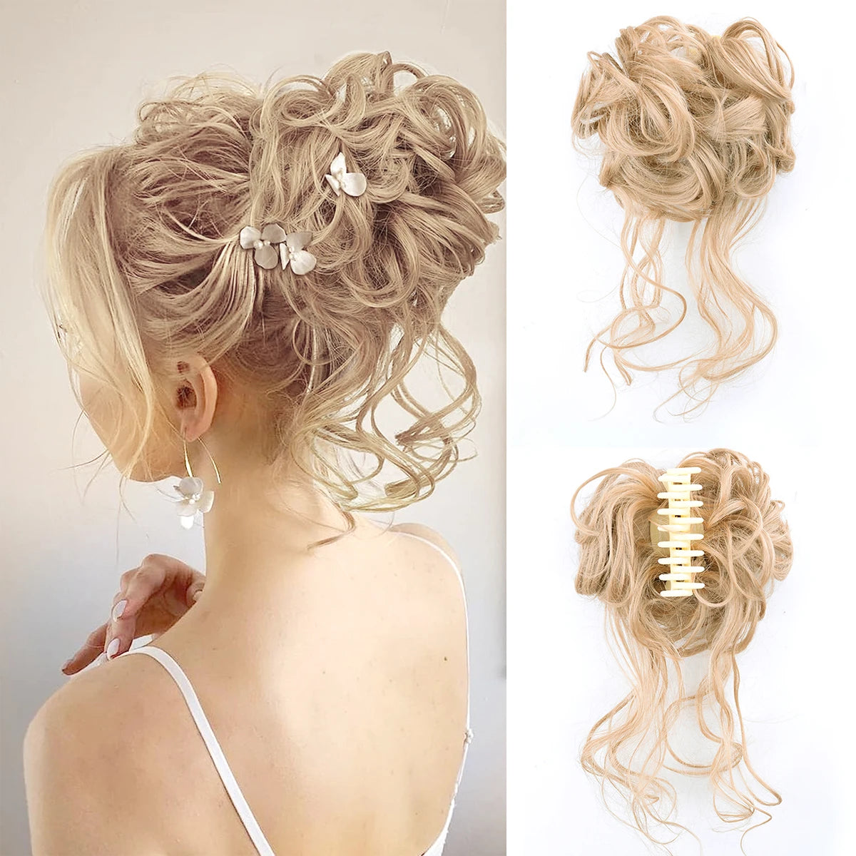 Women's Curly Hair Extensions 10 inches Synthetic Clip In Natural Look 25