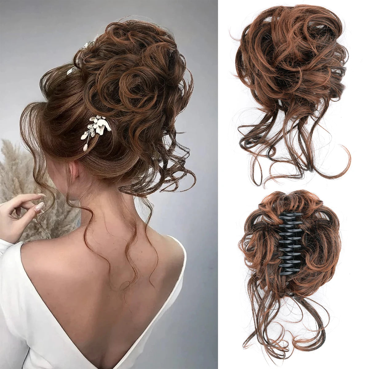 Women's Curly Hair Extensions 10 inches Synthetic Clip In Natural Look 26