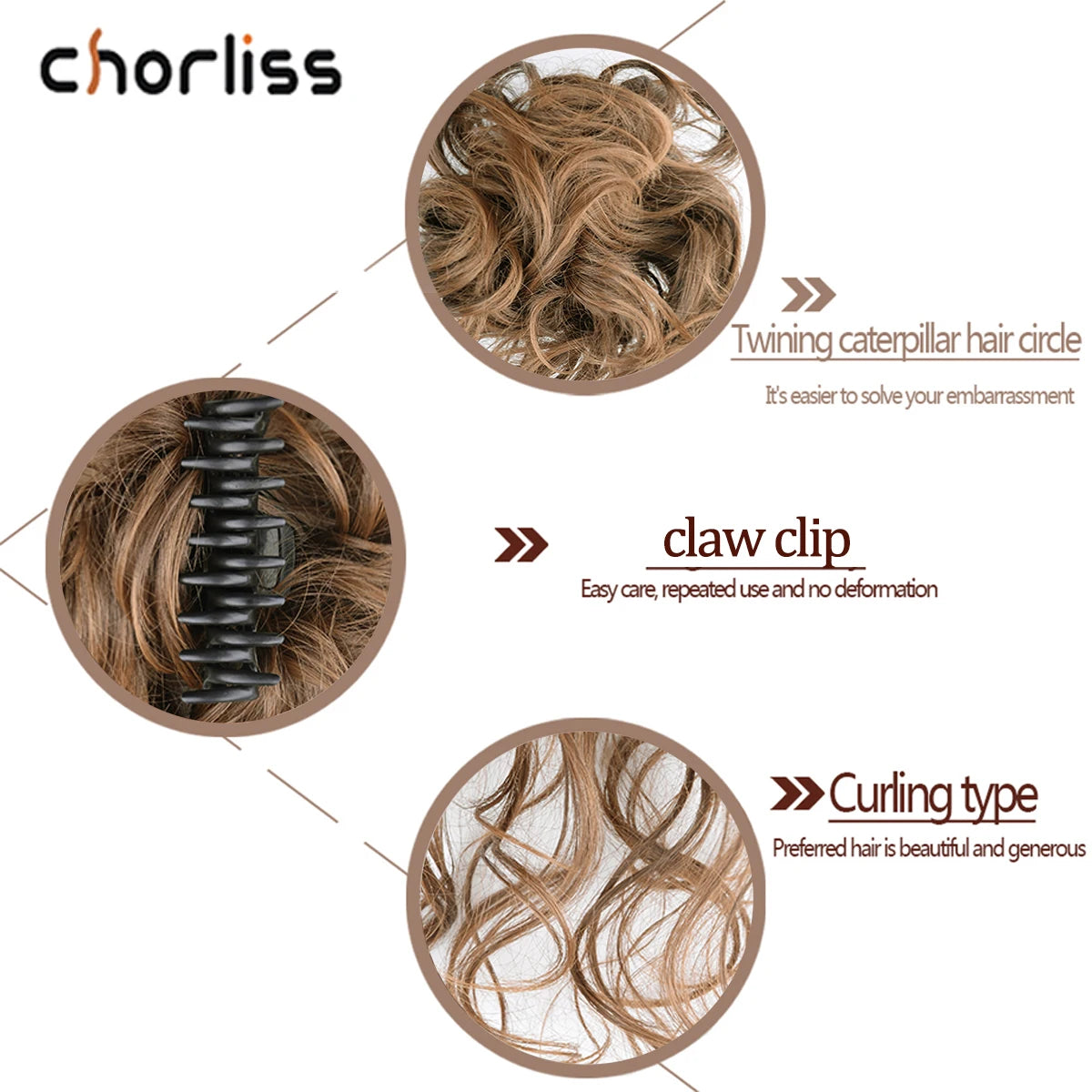 Women's Curly Hair Extensions 10 inches Synthetic Clip In Natural Look 4