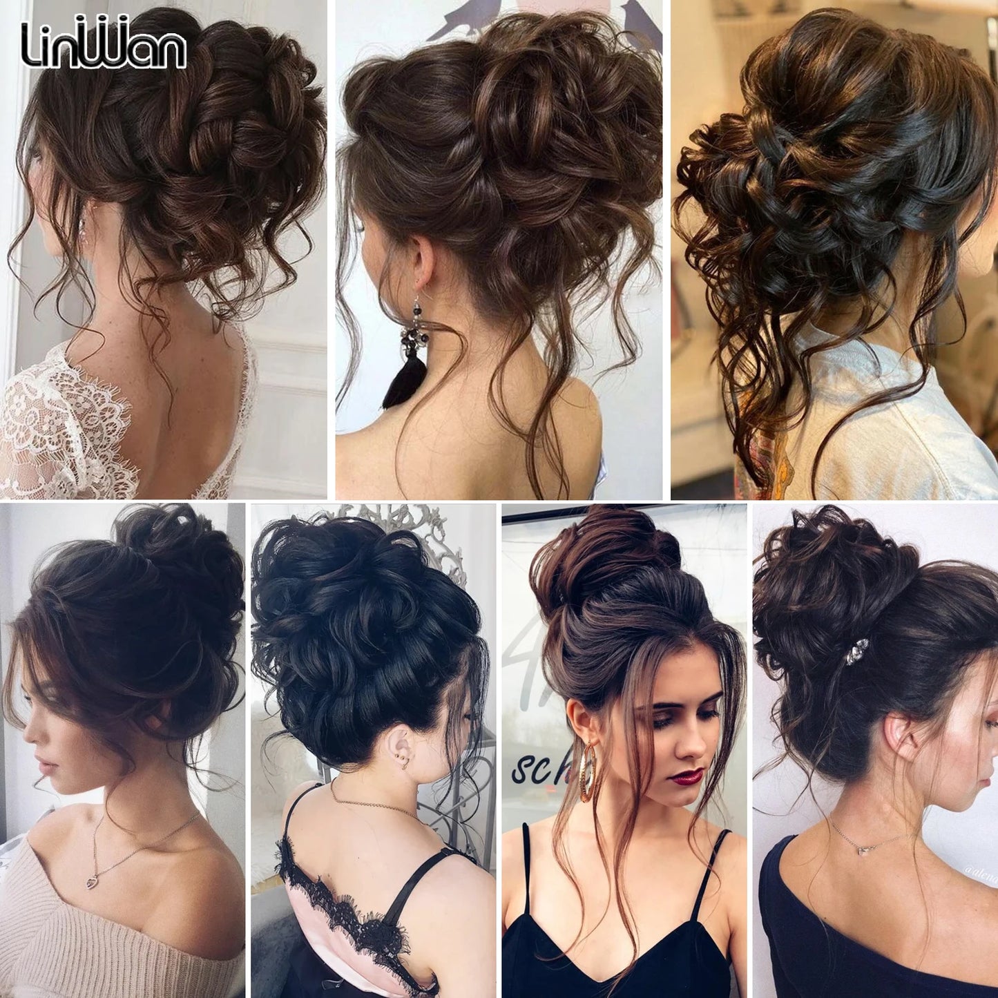 Women's Curly Hair Extensions 10 inches Synthetic Clip In Natural Look 5