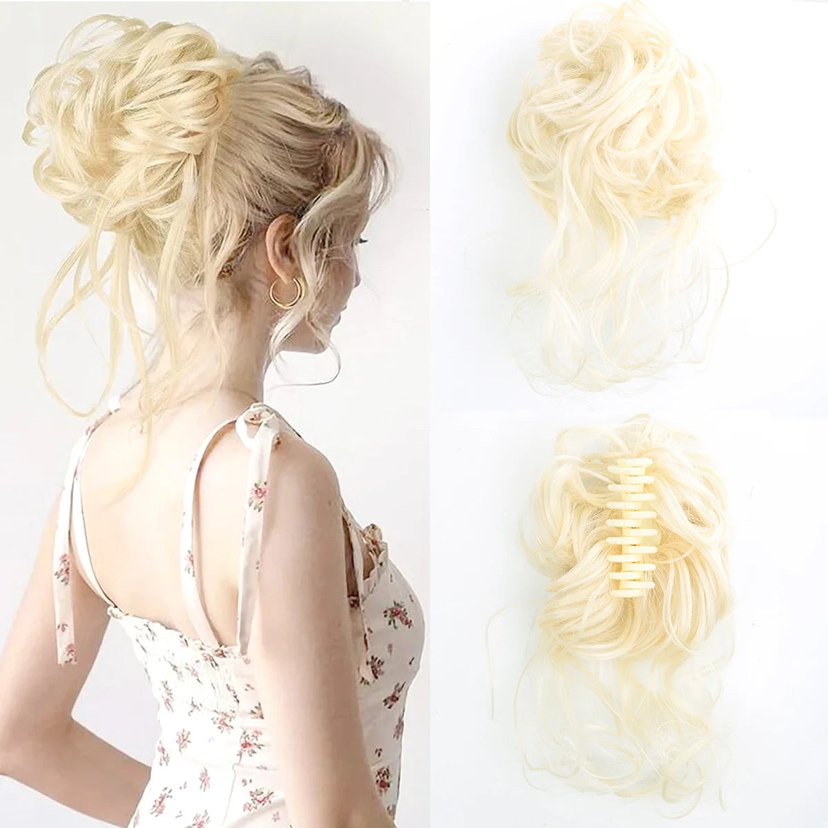 Women's Curly Hair Extensions 10 inches Synthetic Clip In Natural Look 6