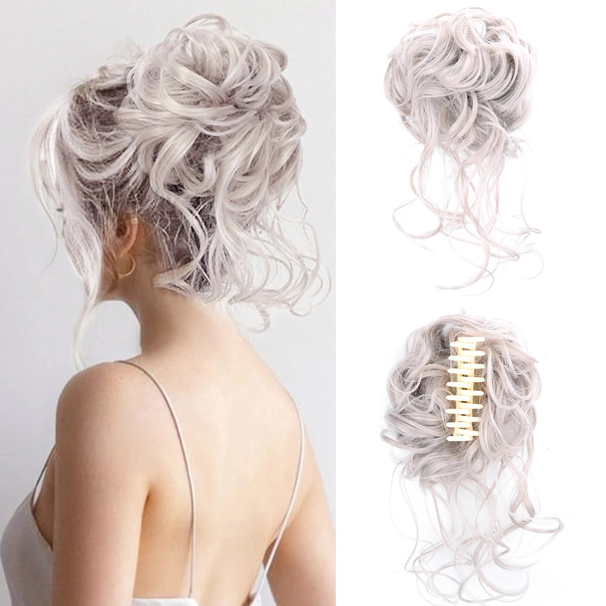 Women's Curly Hair Extensions 10 inches Synthetic Clip In Natural Look 9
