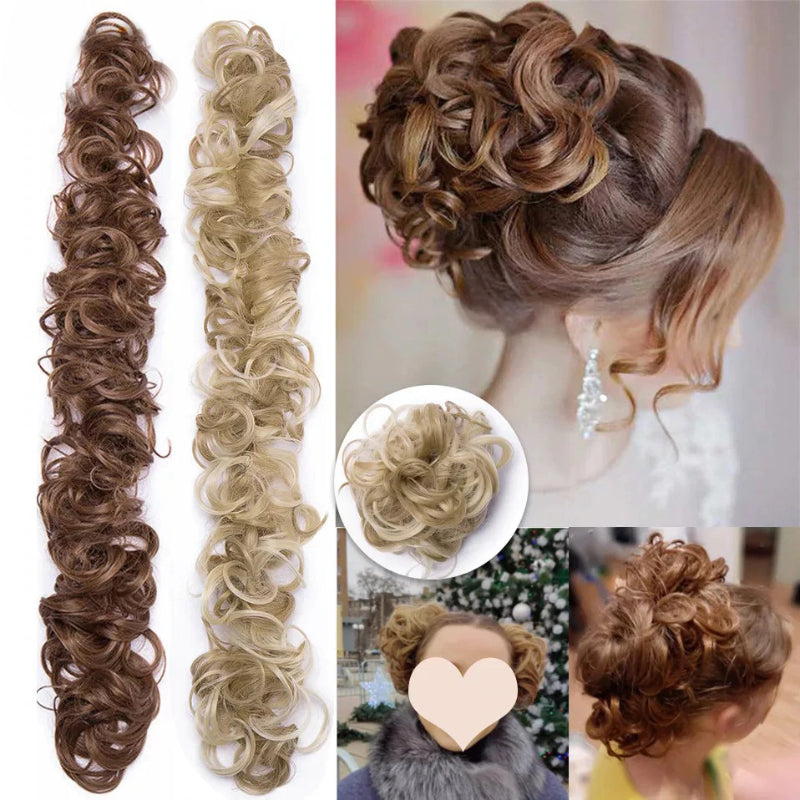 Women's Curly Hair Extensions Brown High-Temperature Fiber 1