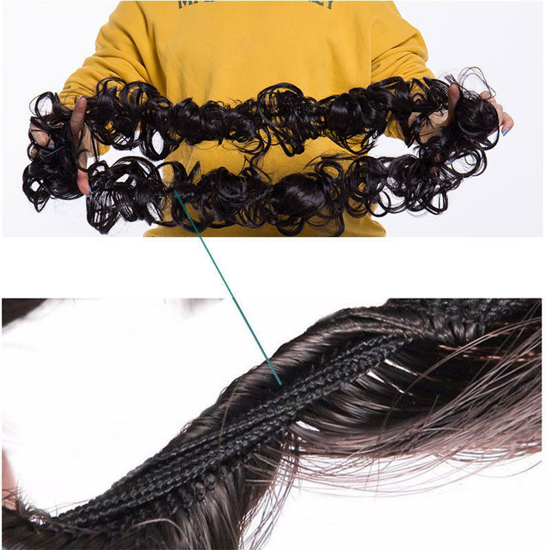 Women's Curly Hair Extensions Brown High-Temperature Fiber 2