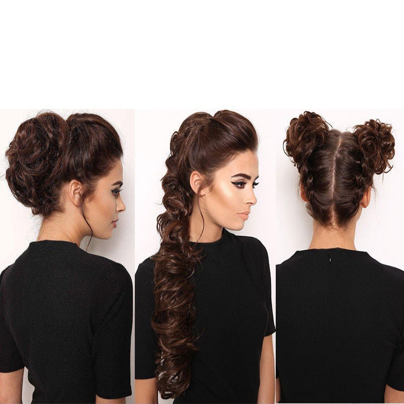 Women's Curly Hair Extensions Brown High-Temperature Fiber 6