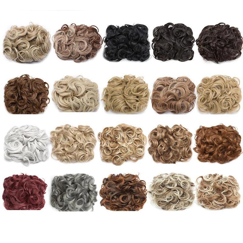 Women's Curly Hair Extensions Brown High-Temperature Fiber Clip-In Bun 4