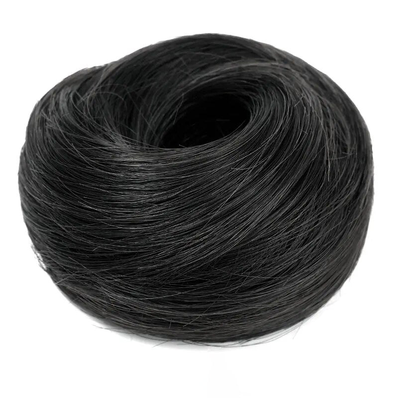 Women's Curly Hair Scrunchie Black Silk Hair Ties 0