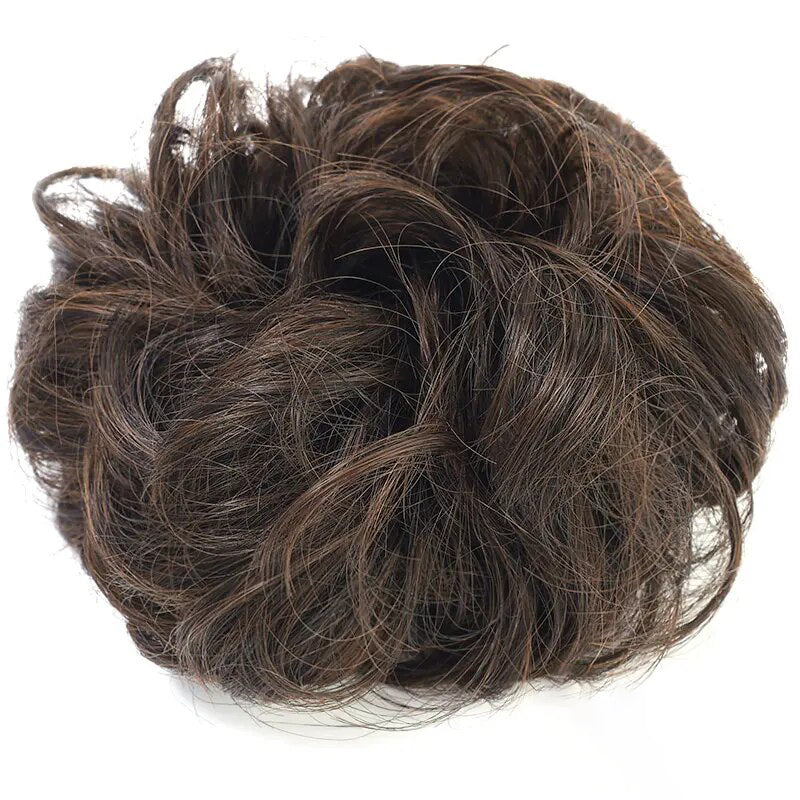 Women's Curly Hair Scrunchie Black Silk Hair Ties 10