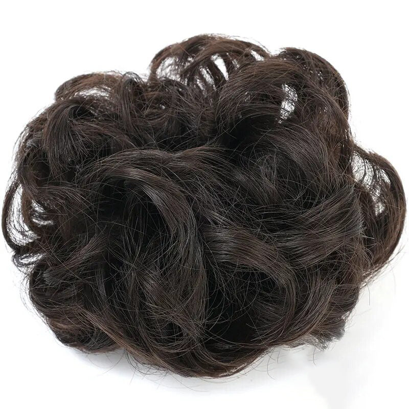 Women's Curly Hair Scrunchie Black Silk Hair Ties 12