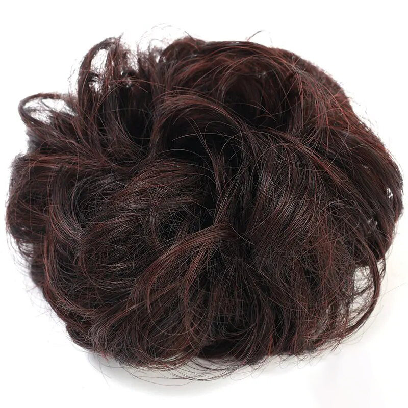 Women's Curly Hair Scrunchie Black Silk Hair Ties 13