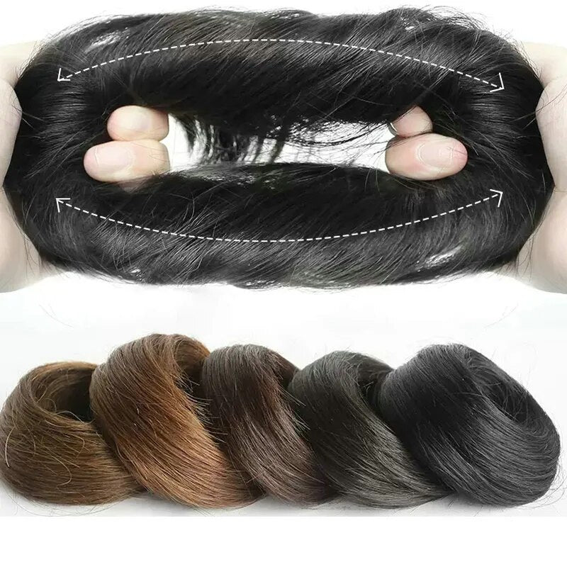 Women's Curly Hair Scrunchie Black Silk Hair Ties 4