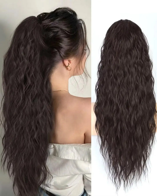 Women's Curly Ponytail Extension 26 Inch Drawstring Synthetic Hairpiece 0
