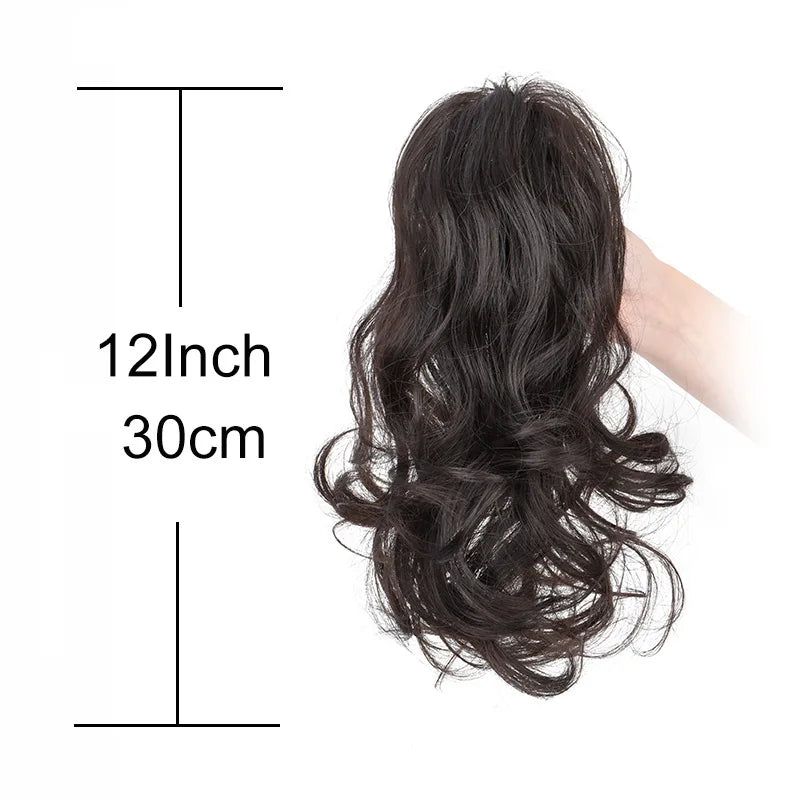 Women's Curly Ponytail Extensions 12 Inch Synthetic Clip In Hair 2