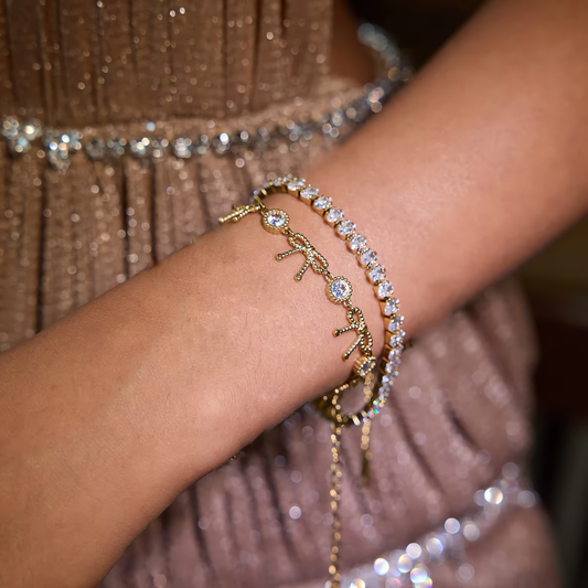 Women's Diamond Bracelet Gold Stainless Steel 1