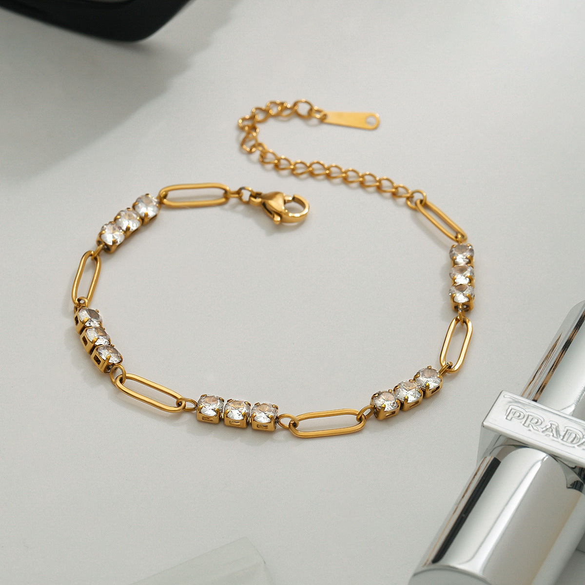 Women's Diamond Bracelet Gold Stainless Steel 5