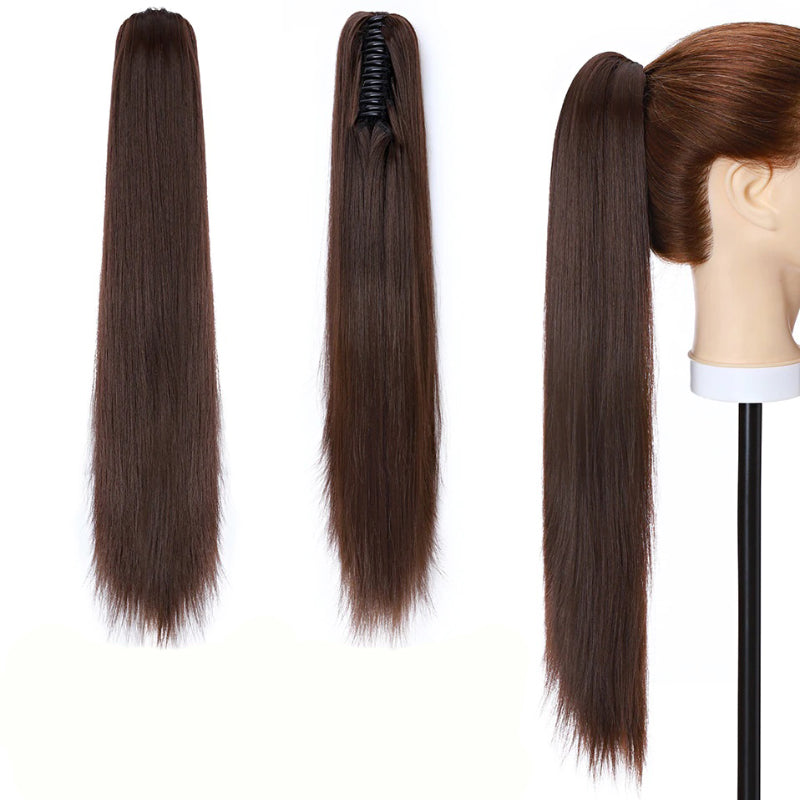 Women's Extra Long Ponytail Hair Extensions Brown High-Temperature Fiber 2