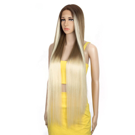 Women's Extra Long Straight Wig Black Heat-Resistant Fiber 1