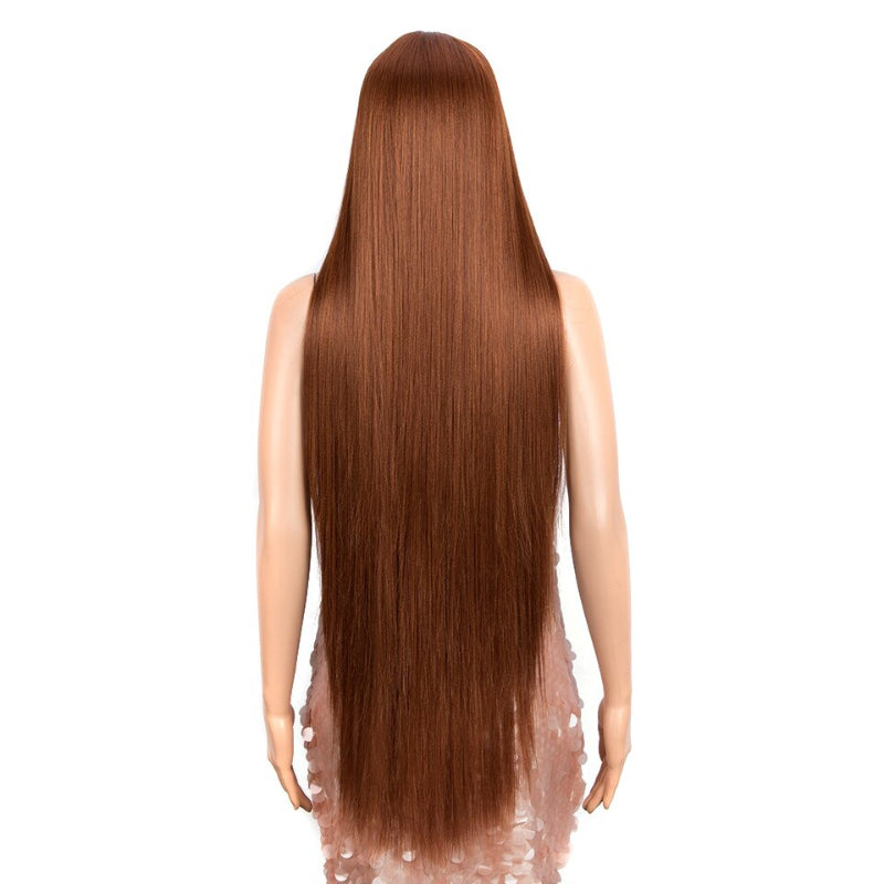 Women's Extra Long Straight Wig Black Heat-Resistant Fiber 11