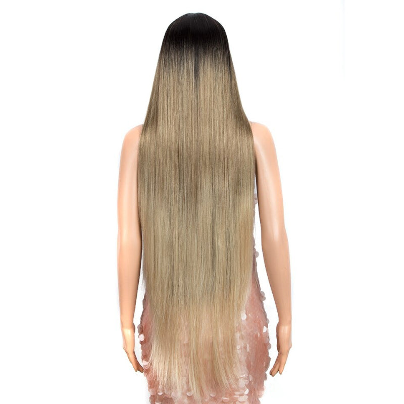 Women's Extra Long Straight Wig Black Heat-Resistant Fiber 13