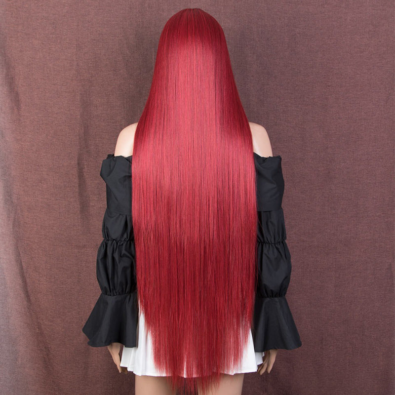 Women's Extra Long Straight Wig Black Heat-Resistant Fiber 15