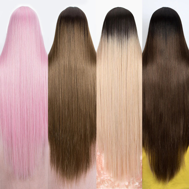 Women's Extra Long Straight Wig Black Heat-Resistant Fiber 3