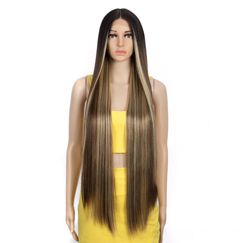 Women's Extra Long Straight Wig Black Heat-Resistant Fiber 7