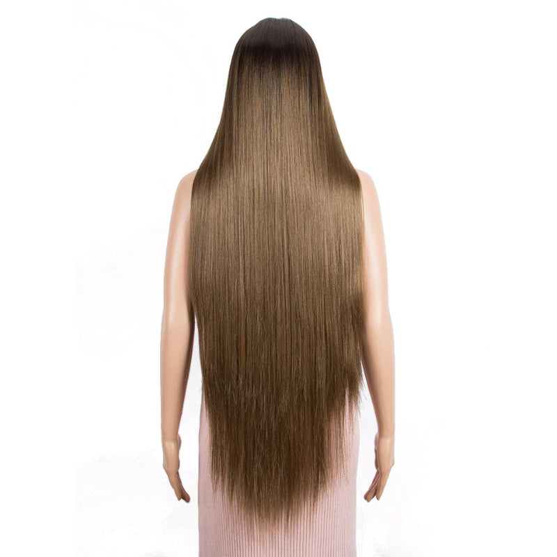 Women's Extra Long Straight Wig Black Heat-Resistant Fiber 8