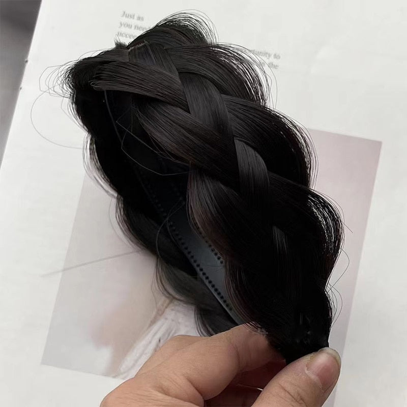 Women's Faux Hair Braid Headband Brown High-Temperature Fiber 2