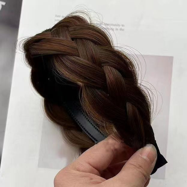 Women's Faux Hair Braid Headband Brown High-Temperature Fiber 4