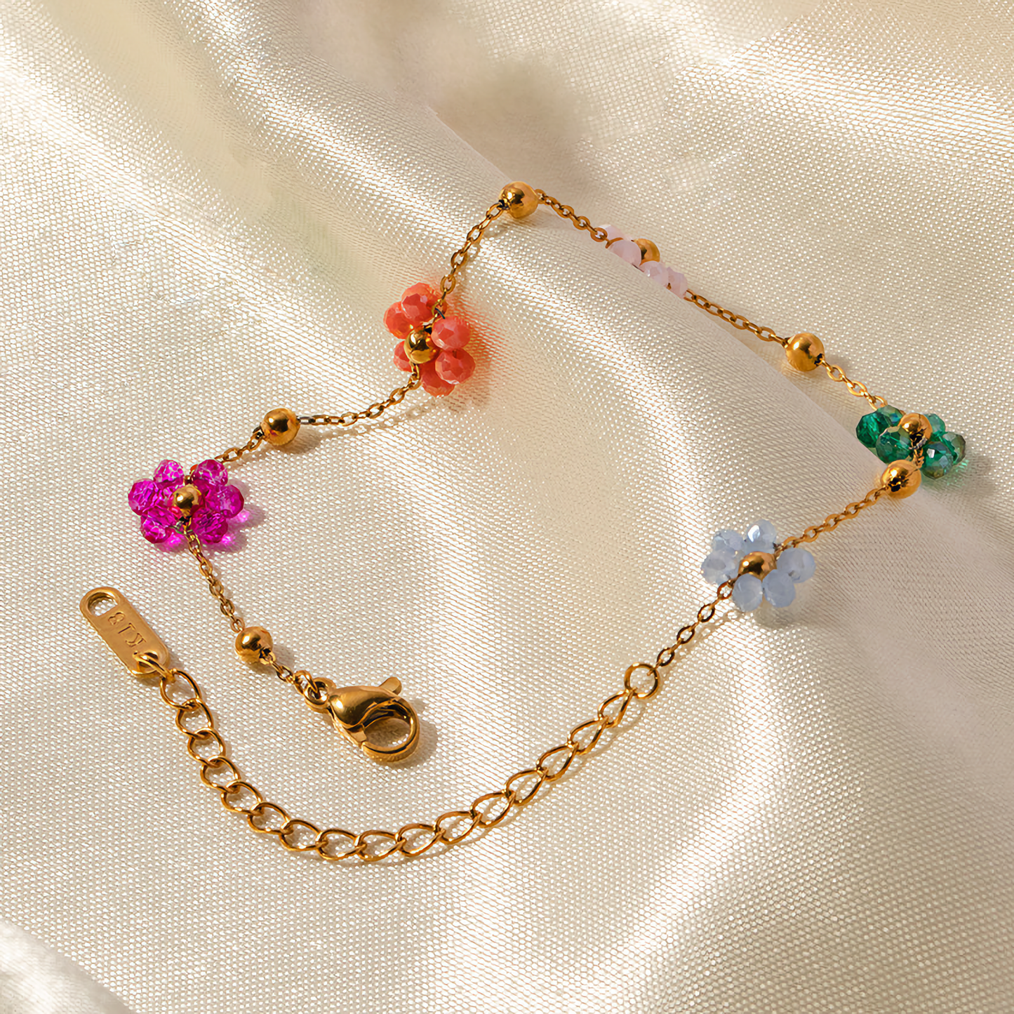 Women's Floral Bracelet Gold Stainless Steel 4