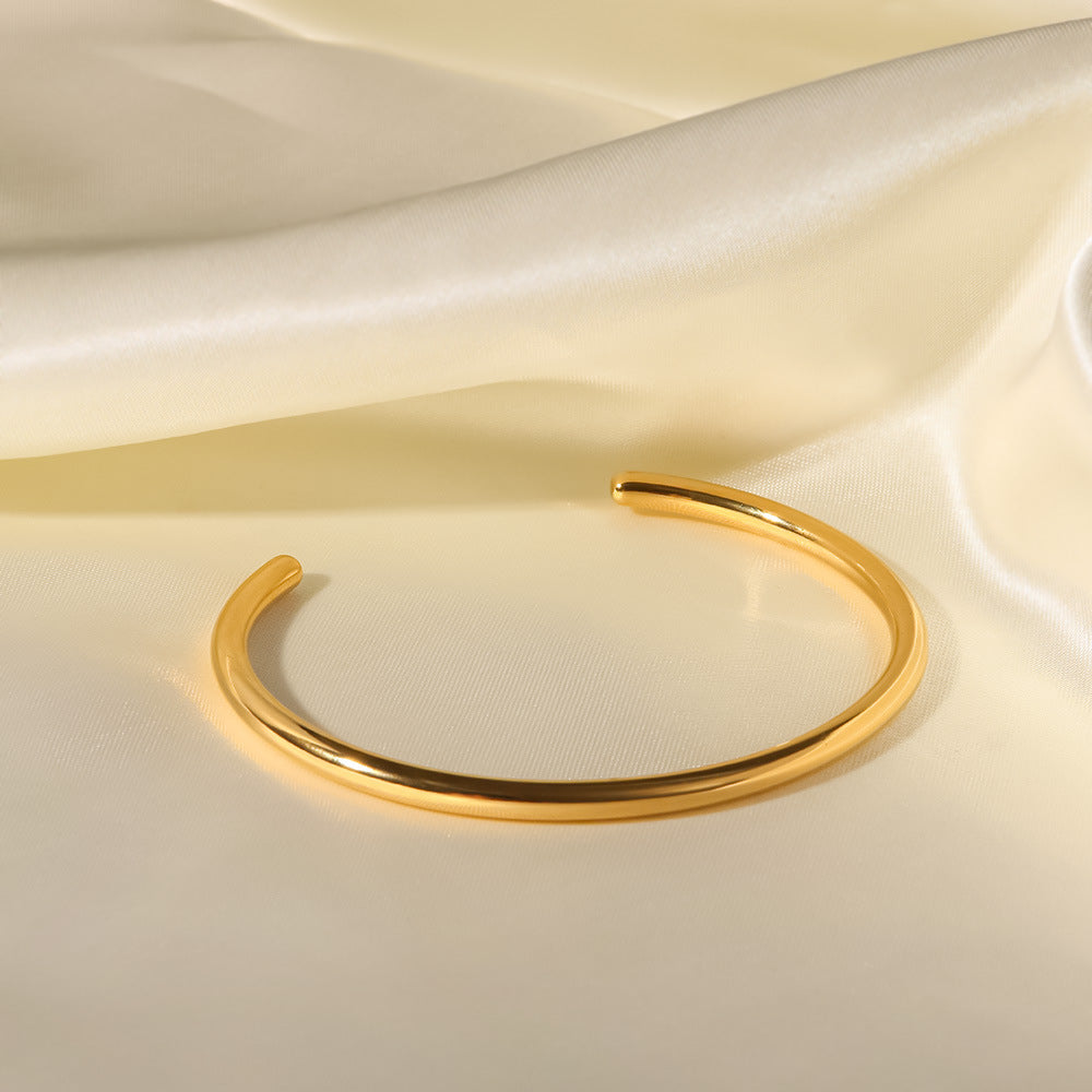 Women's Gold Bangle Bracelet Stainless Steel Minimalistic Design 5