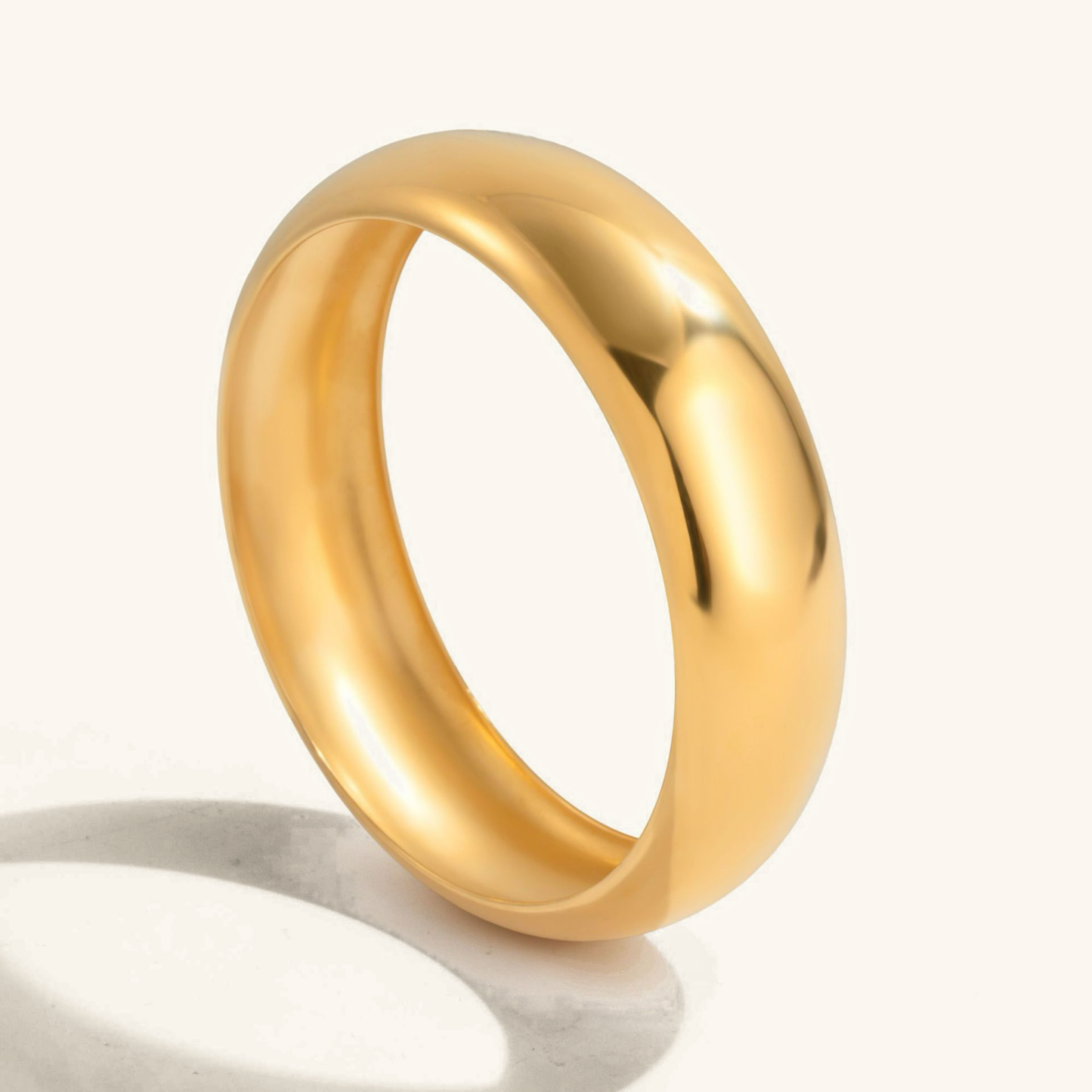 Women's Gold Bangle Smooth Stainless Steel-Plated 18k Gold 0