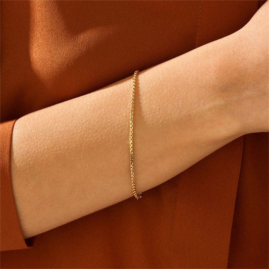 Women's Gold Bracelet 14k Gold Stainless Steel Chain Elegant Accessory 1
