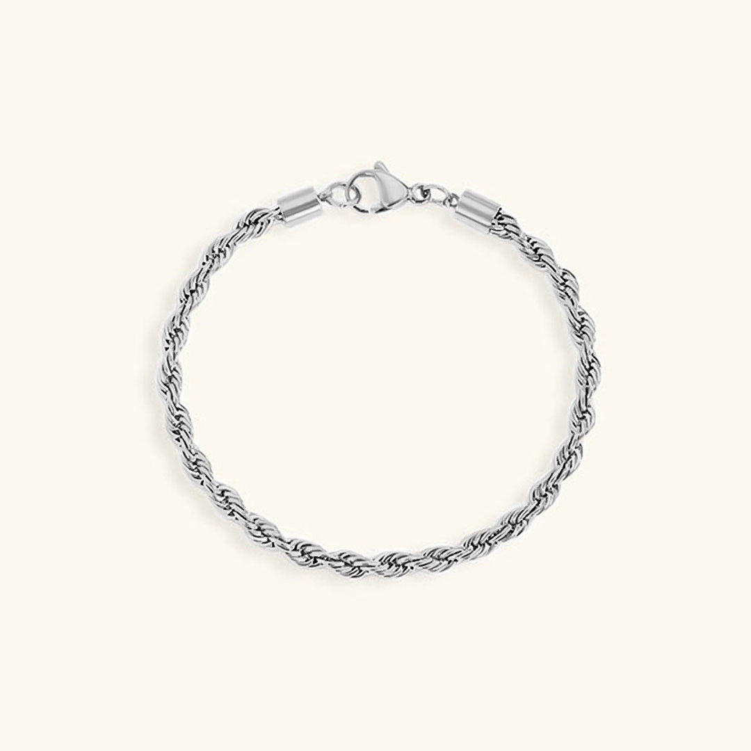 Women's Gold Bracelet 18K Plated Stainless Steel Rope Chain 5