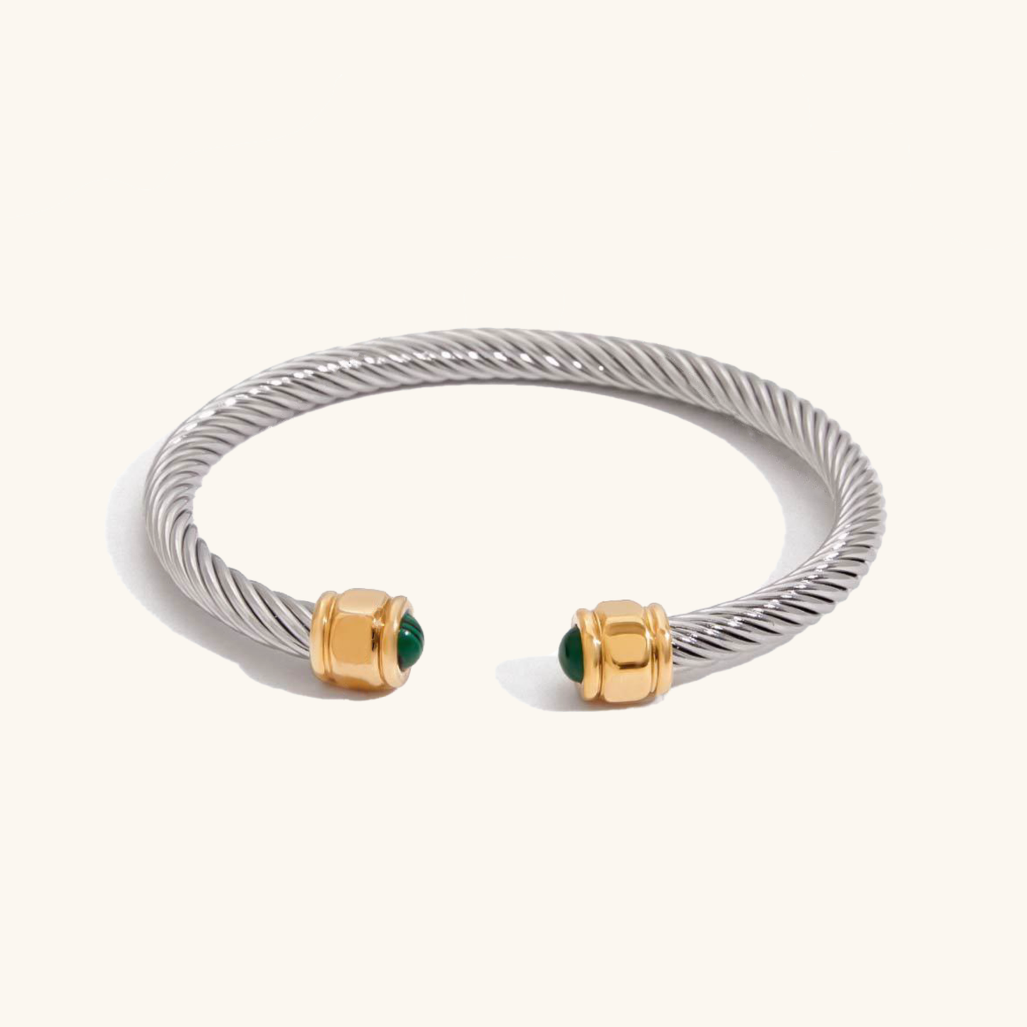 Women's Gold Bracelet Stainless Steel 18k Gold Gemstone Accents 6