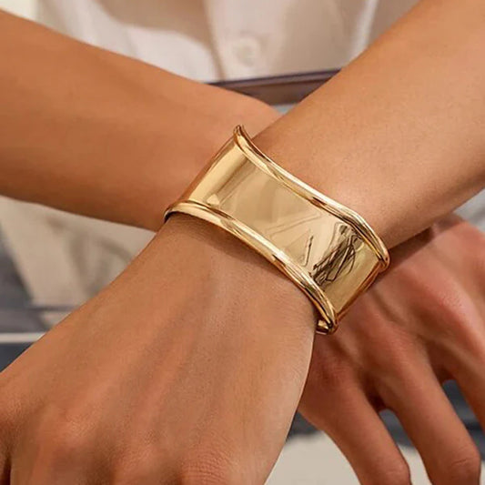 Women's Gold Cuff Bracelet Stainless Steel 18k Gold 1