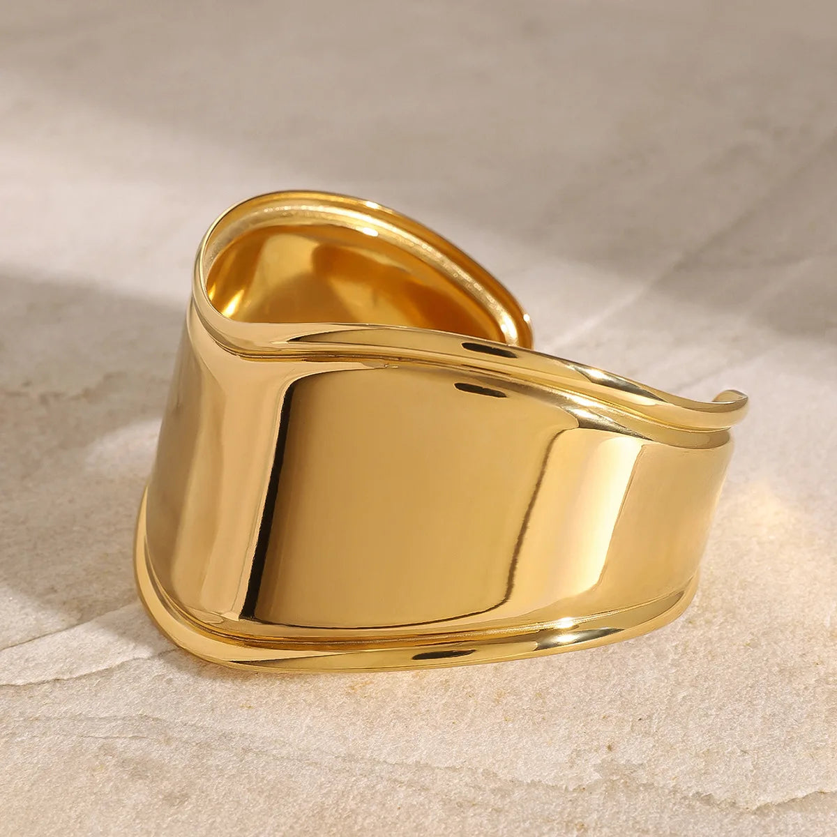 Women's Gold Cuff Bracelet Stainless Steel 18k Gold 2