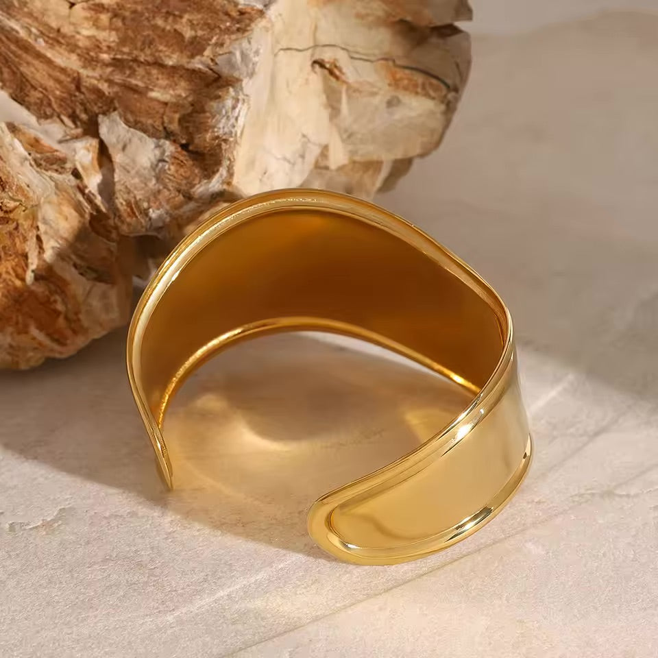 Women's Gold Cuff Bracelet Stainless Steel 18k Gold 3