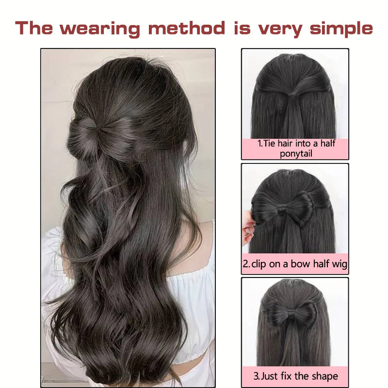 Women's Hair Extension Natural Wave Brown Clip-In Ponytail 4