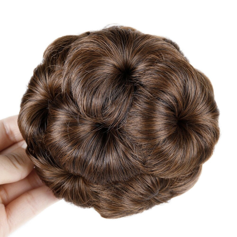 Women's Hair Extensions Flower Shape Synthetic Hair Bun Scrunchie 2